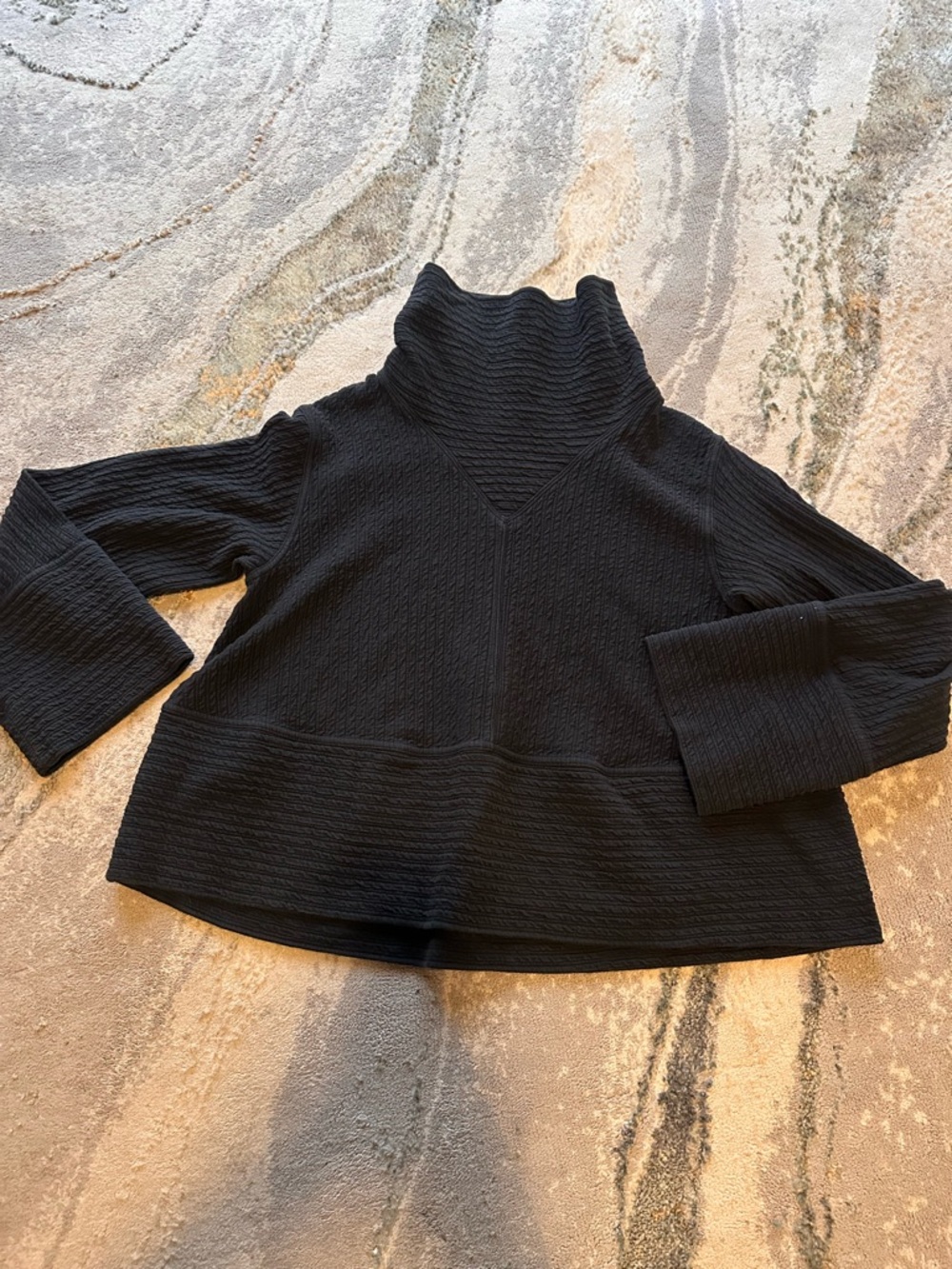 lululemon athletica Black Ribbed Funnel Neck Sweater